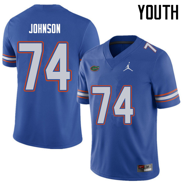 Jordan Brand Youth #74 Fred Johnson Florida Gators College Football Jerseys Sale-Royal - Click Image to Close